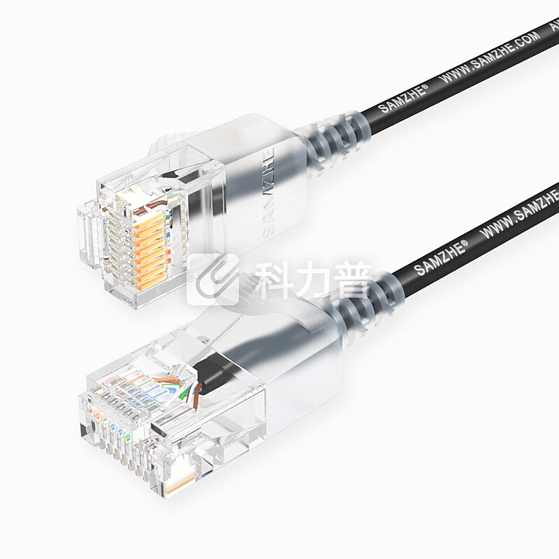 山泽(SAMZHE)超六类细径网线CAT6A高纯无氧铜 8芯双绞高速RJ45网络跳线 5米黑色 SZH-6050