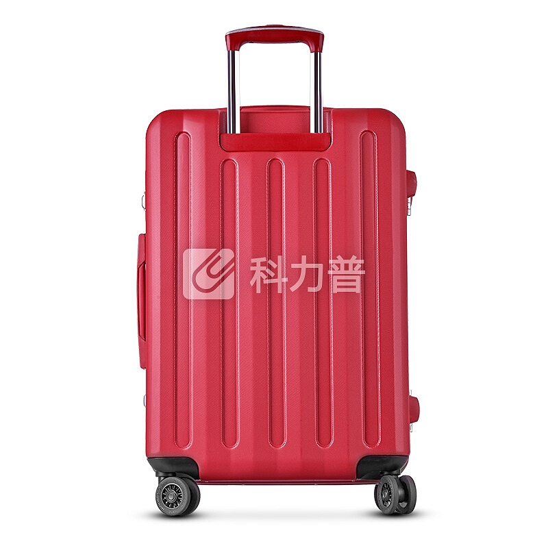 爱可乐(Echolac)铝框拉杆箱 防刮双TSA密码锁行李箱 双排8轮旅行箱PCT008E红色20英寸