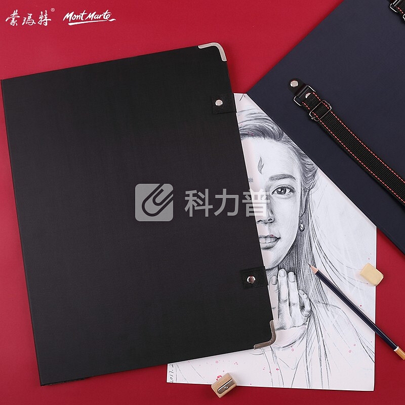 蒙玛特 画板素描写生4k画夹画袋儿童初学者套装户外便携式收纳防水双肩背速写板8k可装纸折叠多功能美术 8k 黑色