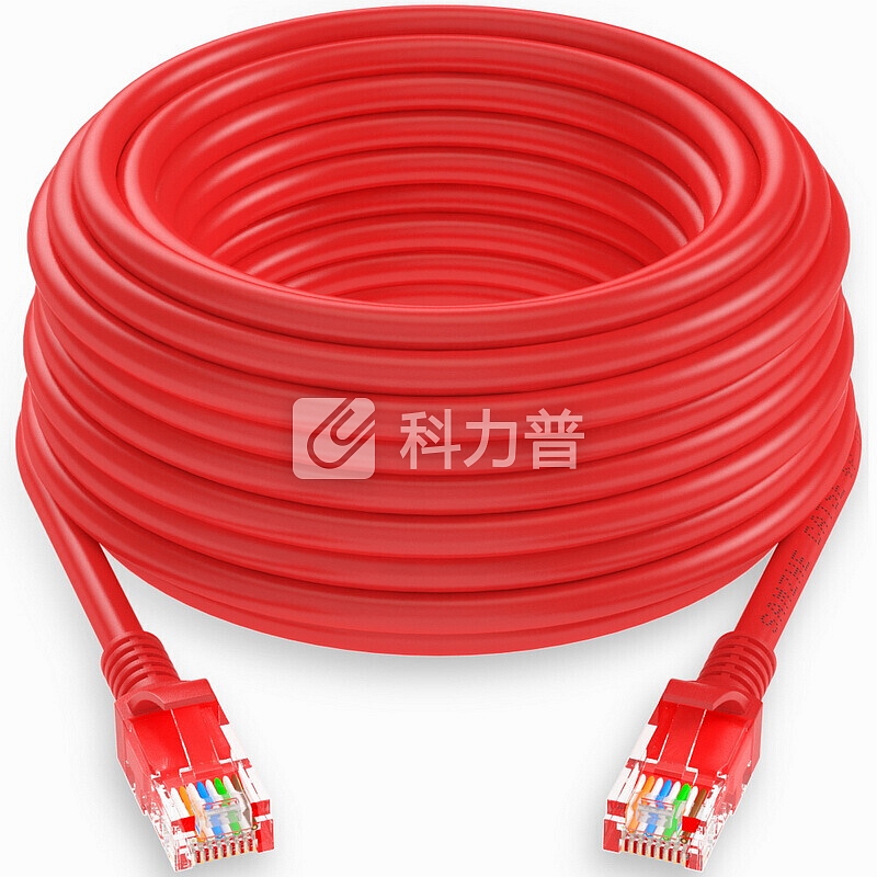 山泽(SAMZHE)超五类网线 工程级高速CAT5e类百兆电脑网络连接跳线 成品网线 红色0.5米WXH-005C
