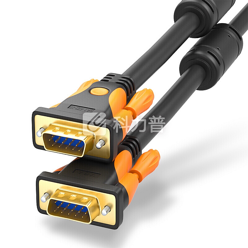 山泽(SAMZHE)VGA线高清双磁环 vga3+9线芯针/针工程镀金版 电脑投影仪显示器视频线数据信号线 1.5米 VM-9015