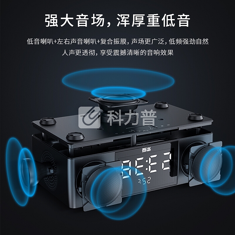 索爱(soaiy)S99 无线蓝牙音箱视频低音炮小音响迷你户外车载手机小钢炮电脑桌面便携收语音机闹钟收款 白