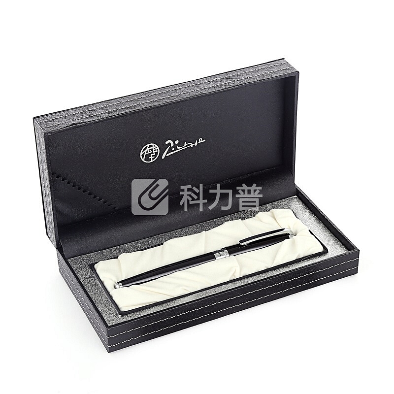 毕加索(pimio)宝珠笔签字笔男女士商务办公礼品0.5mm梦幻波尔卡系列918纯黑银夹