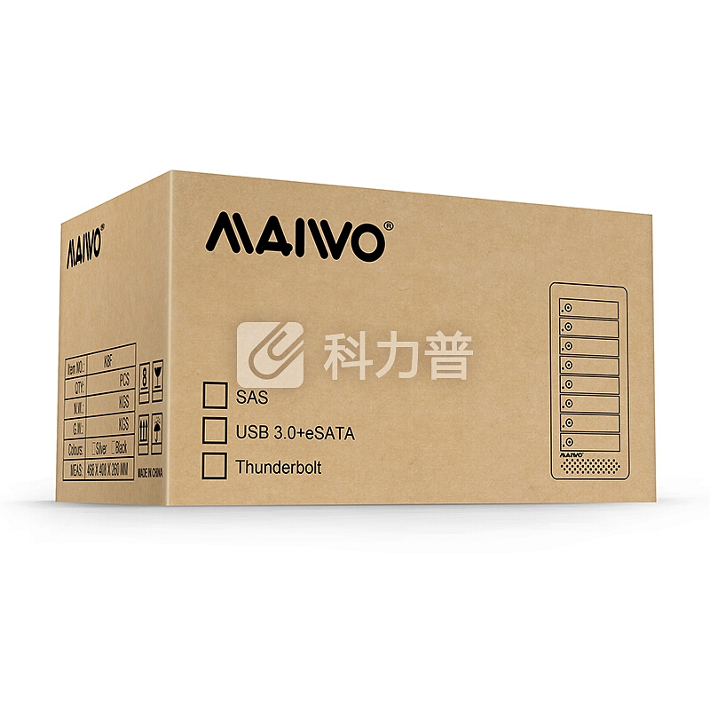 麦沃(MAIWO)K8FL Thunderbolt全铝 八层磁盘阵列 支持2.5/3.5英寸硬盘 雷电接口