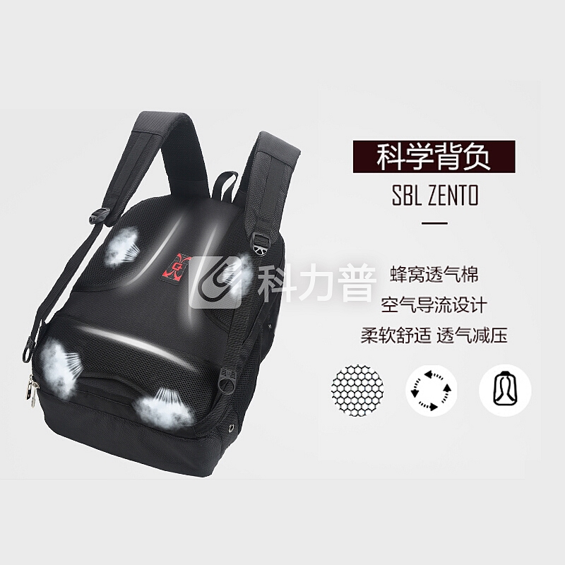 SVVISSGEM 双肩包书包 防水商务笔记本电脑包15.6英寸 大容量双肩背包男 SA-9360III黑色