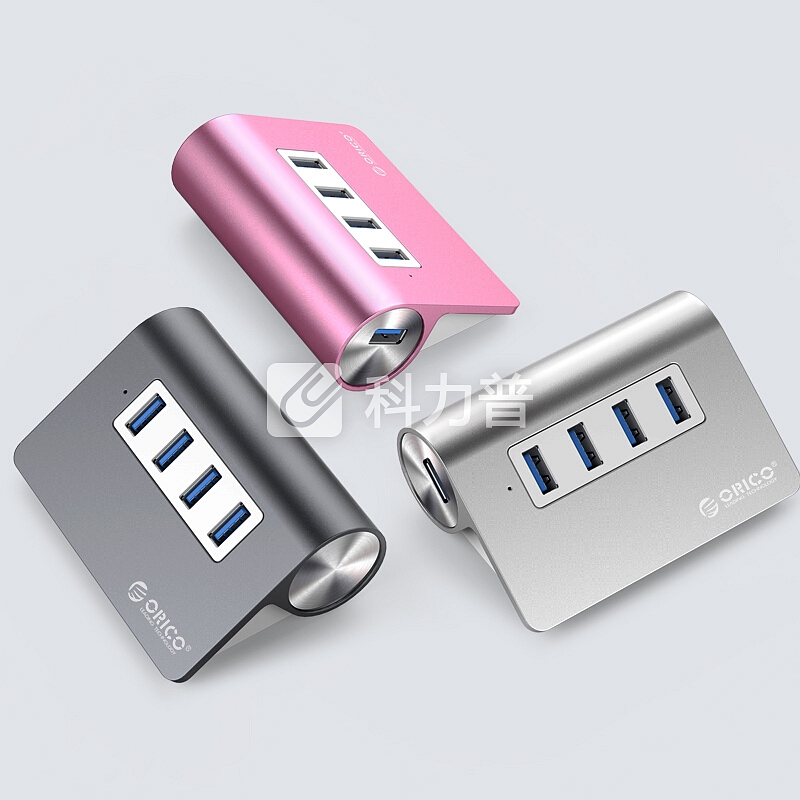 奥睿科(ORICO)USB分线器3.0高速扩展HUB集线器 台式笔记本电脑一拖四多接口转换器 全铝银M3H4